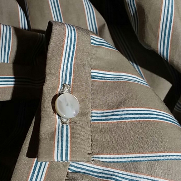 Theory 'Shirred Yoke BD Multi Ribbon Striped' Shirt button down Cotton PSm nwt - Picture 7 of 11